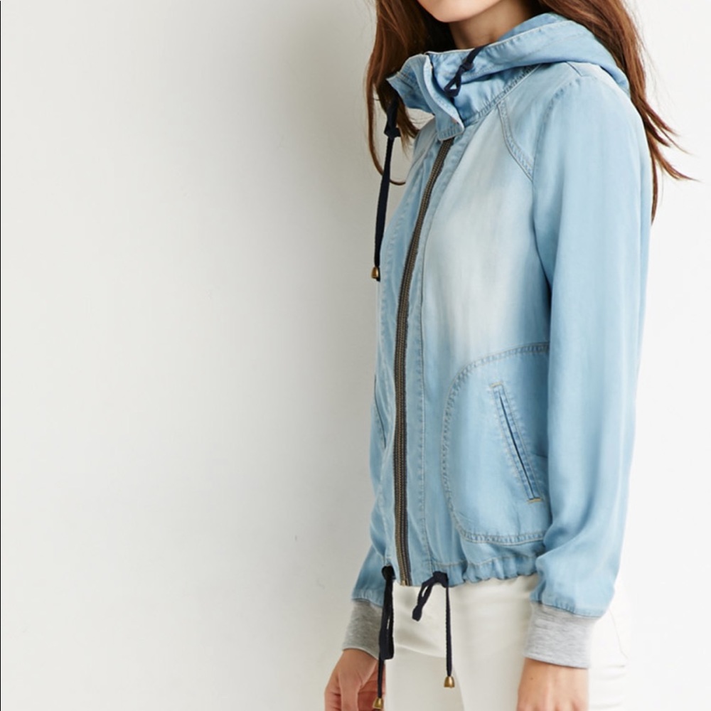 F21 Life In Progress Chambray Jacket - image 1